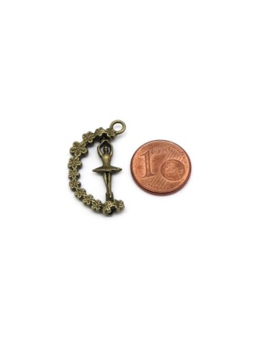 Breloque danseuse mobile bronze en métal pas chère