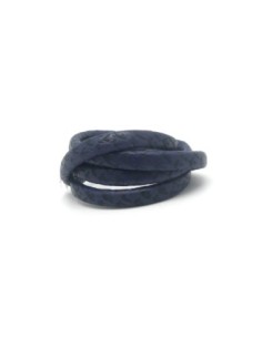 50cm Lanière simili cuir 6mm x 3,3mm de couleur bleu marine impression écaille
