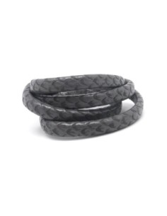 50cm Lanière simili cuir 6mm x 3,3mm de couleur gris souris impression écaille
