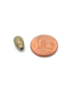 Perle de finition goutte pour cordon de 1mm en métal de couleur bronze 2