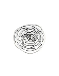 Pendentif estampe rosace camélia 54mm en métal argenté 