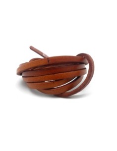 1m lanière cuir plat 3,5mm de couleur marron châtaigne feuille morte, rouille