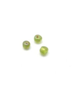 10g env. 100 perles en verre fine ronde 4mm vert olive pâle irisé rainbow 2