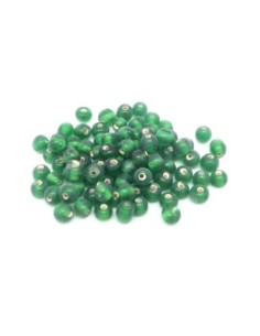 10g env. 90 perles en verre fine ronde 4mm vert bouteille irisé rainbow