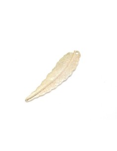 Lot de 4 pendentifs Grandes feuilles éffilées en métal doré 58,2mm