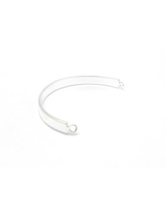 Bracelet jonc large en métal argenté brillant blanc à agrémenter 6,5cm bangle