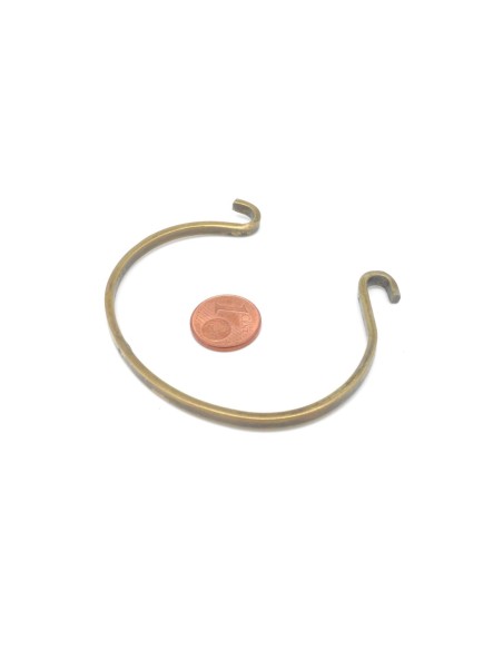 Bracelet jonc ouvert en métal de couleur bronze à agrémenter 6,5cm bangle