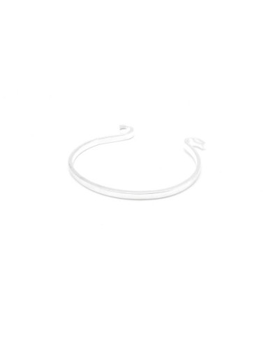 Bracelet jonc ouvert en métal argenté brillant blanc à agrémenter 6,5cm bangle 