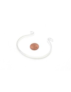 Bracelet jonc ouvert en métal argenté brillant blanc à agrémenter 6,5cm bangle  2