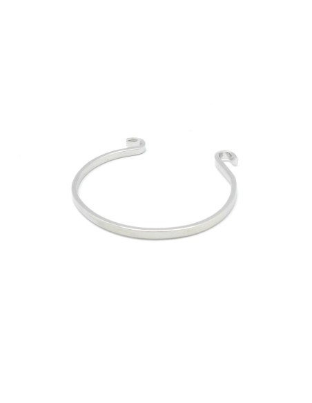 Bracelet jonc ouvert en métal argenté à agrémenter 6,5cm bangle 