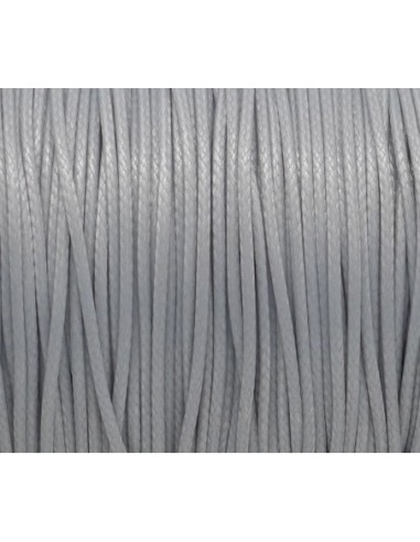 Cordon 1mm gris pour bracelet, noeud coulissant