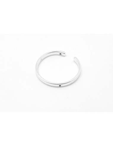 3 Perles intercalaire demi cercle ouvert lune 38mm en métal argenté lisse appelé aussi demi cadre à perles 