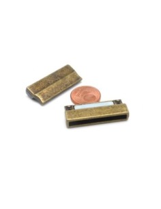 Fermoir aimanté manchette 28mm pour bracelet multirangs en métal de couleur bronze 2