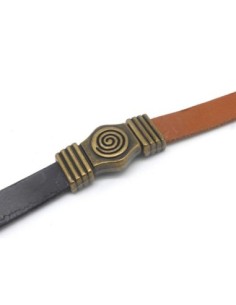 Fermoir aimanté pour lanière de 10mm en métal de couleur bronze travaillé spirale style ethnique 