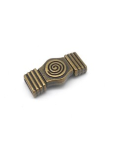 Fermoir aimanté pour lanière de 10mm en métal de couleur bronze travaillé spirale style ethnique  2