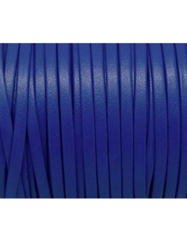1m Lanière simili cuir 3mm de couleur bleu saphir très belle qualité