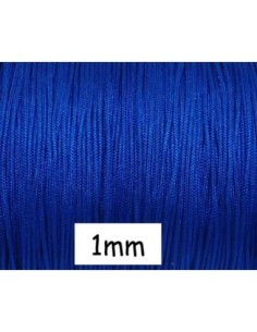 Fil de jade 1mm bleu vif électrique pour macramé, fil nylon