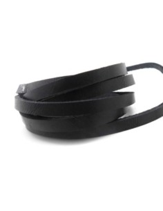 Cuir plat largeur 4mm de couleur noir - CUIR VERITABLE