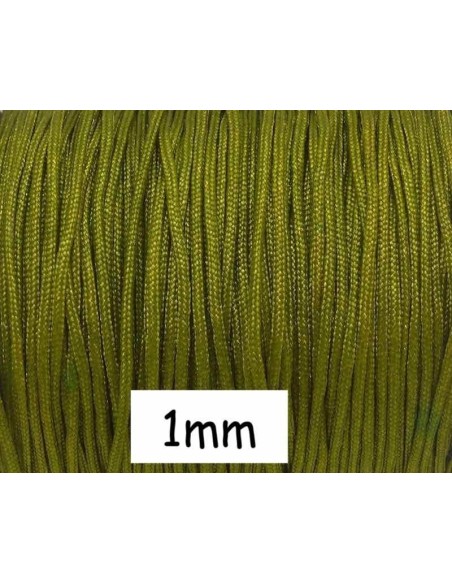 Fil nylon 1mm vert olive kaki pour bracelet wrap