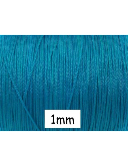 Fil de nylon 1mm bleu turquoise pour bracelet wrap