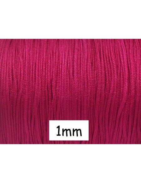 Fil de jade 1mm rose fuchsia pas cher pour bracelet wrap