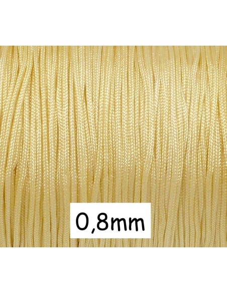 Fil de jade 0,8mm de couleur ivoire blanc cassé - idéal noeud coulissant - WRAP - SHAMBALLA