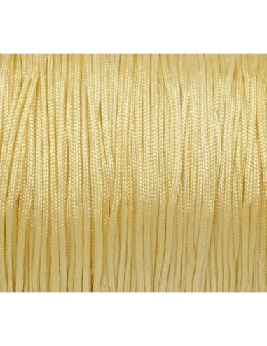 Fil de jade 0,8mm de couleur ivoire blanc cassé -  fil nylon synthétique