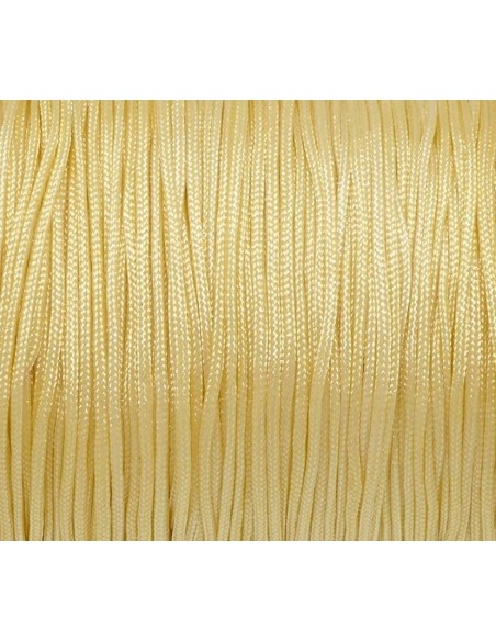 Fil de jade 0,8mm de couleur ivoire blanc cassé -  fil nylon synthétique