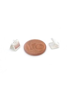 20 Embouts griffe serre ruban pour lanière de 6mm en métal argenté brillant blanc 2