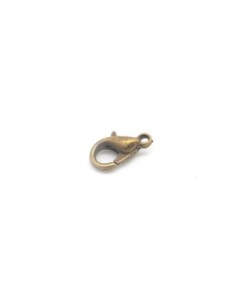 Fermoir mousqueton 10mm en métal de couleur bronze 2