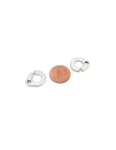 1 Fermoir menotte rond en métal de couleur bronze 16mm x 14mm