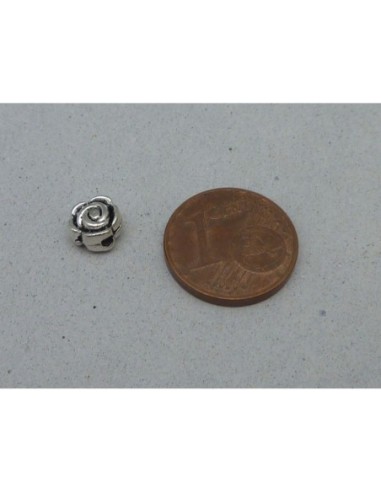 Petite perle fleur argenté