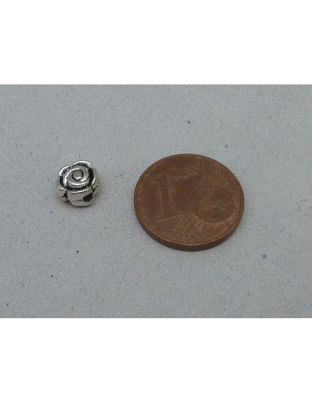 Petite perle fleur argenté