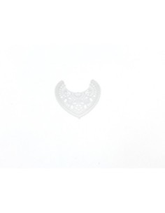 Petit Plastron pendentif intercalaire filigrane en métal argenté travaillé fin et léger stylisé 52mm X 51mm 2