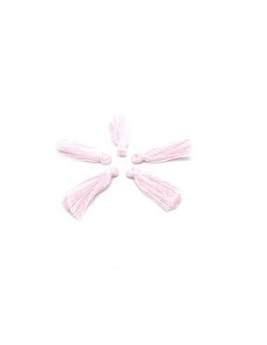 Lot de 5 Petits Pompons rose pale 2,5cm en polyester 