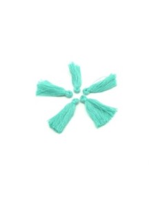 Lot de 5 Petits Pompons vert menthe a l'eau 2,5cm en polyester 