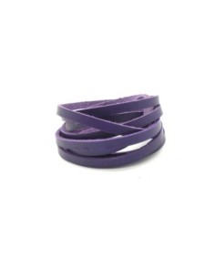 1m Cuir plat largeur 4mm violet - CUIR VERITABLE - 4mm x 1,6mm 