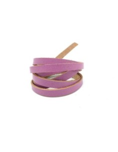 1m Cuir plat largeur 6mm de couleur vieux rose mauve - CUIR VERITABLE - 6mm x 1,7mm