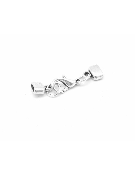 Fermoir mousqueton complet avec embout pour cordon de 6mm