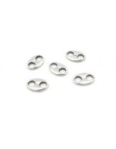 20 Intercalaires grain de café fermoir 11,2mm x 7,9mm en métal argenté lisse 