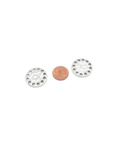 4 connecteurs roue 12 trous breloque intercalaire en métal argenté martelé 2