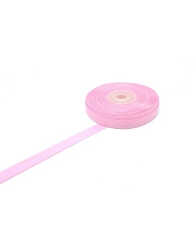1 bobine de 19m de ruban gros grain de largeur 10mm souple de couleur rose barbe à papa