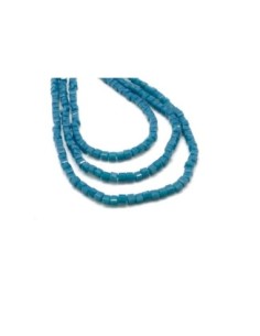 65 perles carré, cube facetté en verre 2,5mm x 2,5mm de couleur bleu canard 2