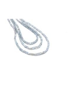 65 perles carré, cube facetté en verre 2,5mm x 2,5mm de couleur gris vert irisé métallisé 2