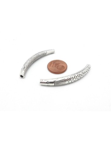 Perle passant en métal argenté pour cordon de 1,5mm