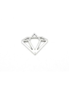 Breloques Pendentif connecteur diamant en métal argenté vieilli  2