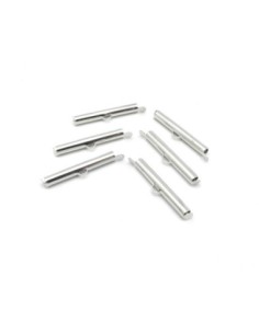 6 Embouts tube, serre ruban, chaîne bille, chaînette 30mm à glisser à l'intérieur en métal argenté