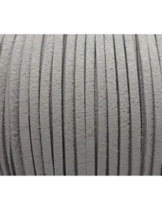Cordon suédine de couleur gris clair 2,5mm