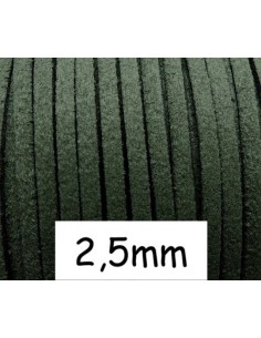 Cordon suédine vert kaki 2,5mm