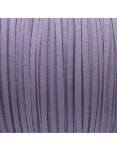 5m Cordon plat daim synthétique suédine de couleur mauve glycine 2,5mm